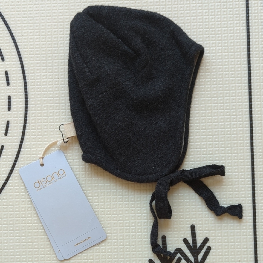 Disana 100% Boiled Wool Baby Fall Winter Hat, Size 3-6M, NWT , with Ear Flaps